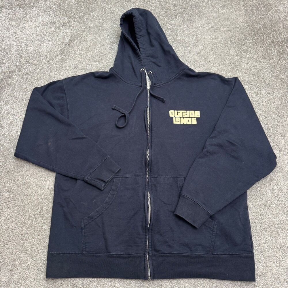 Outside Lands Full Zip Graphic Hoodie Sweatshirt Mens XL Blue Golden Gate Park